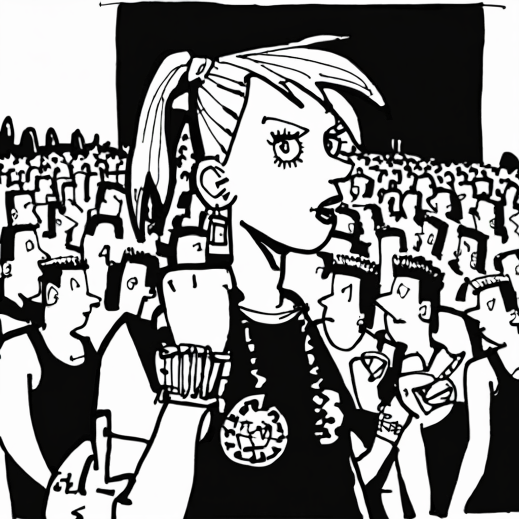 drawix19 punk girl at a concert<lora:drawix19:1>