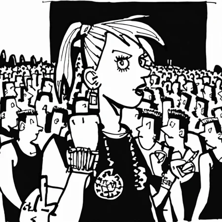 drawix19 punk girl at a concert<lora:drawix19:1>