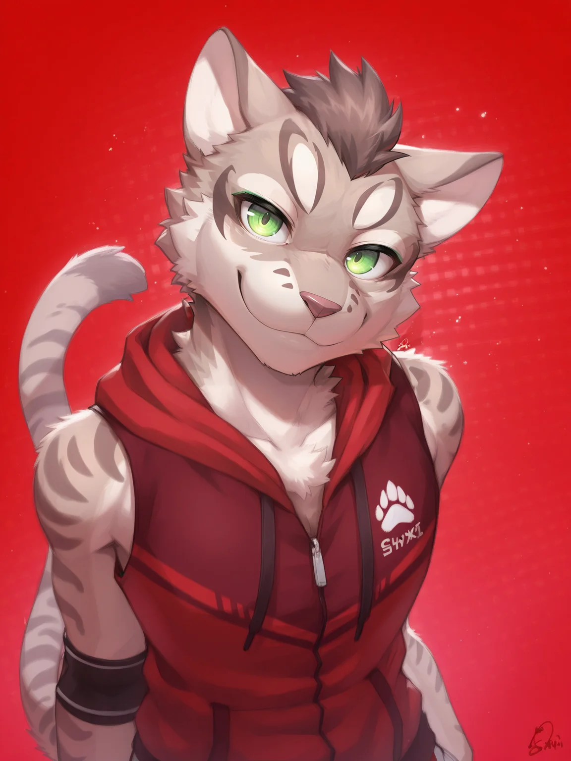 <lora:Shu-ChiIL:1>, shu-chi, pose, posing, pinup, looking at viewer, smile, portrait, hoodie, sleeveless,
BREAK masterpiece, best quality, amazing quality, very aesthetic, high resolution, ultra-detailed, absurd res, newest,