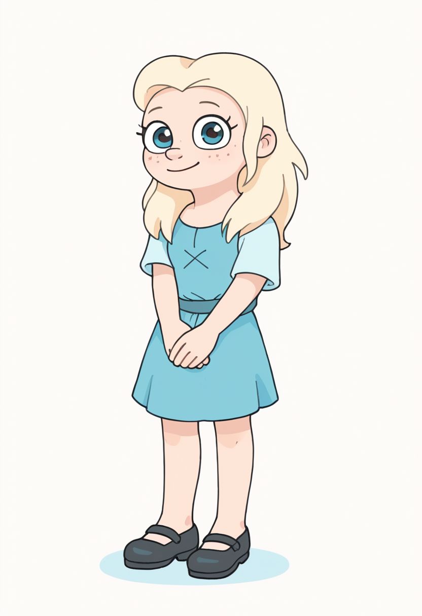 score_9, score_8_up, Tiabeanie, cute, girl, freckles, pale blonde hair, full body, digital art, highly detailed, zPDXL