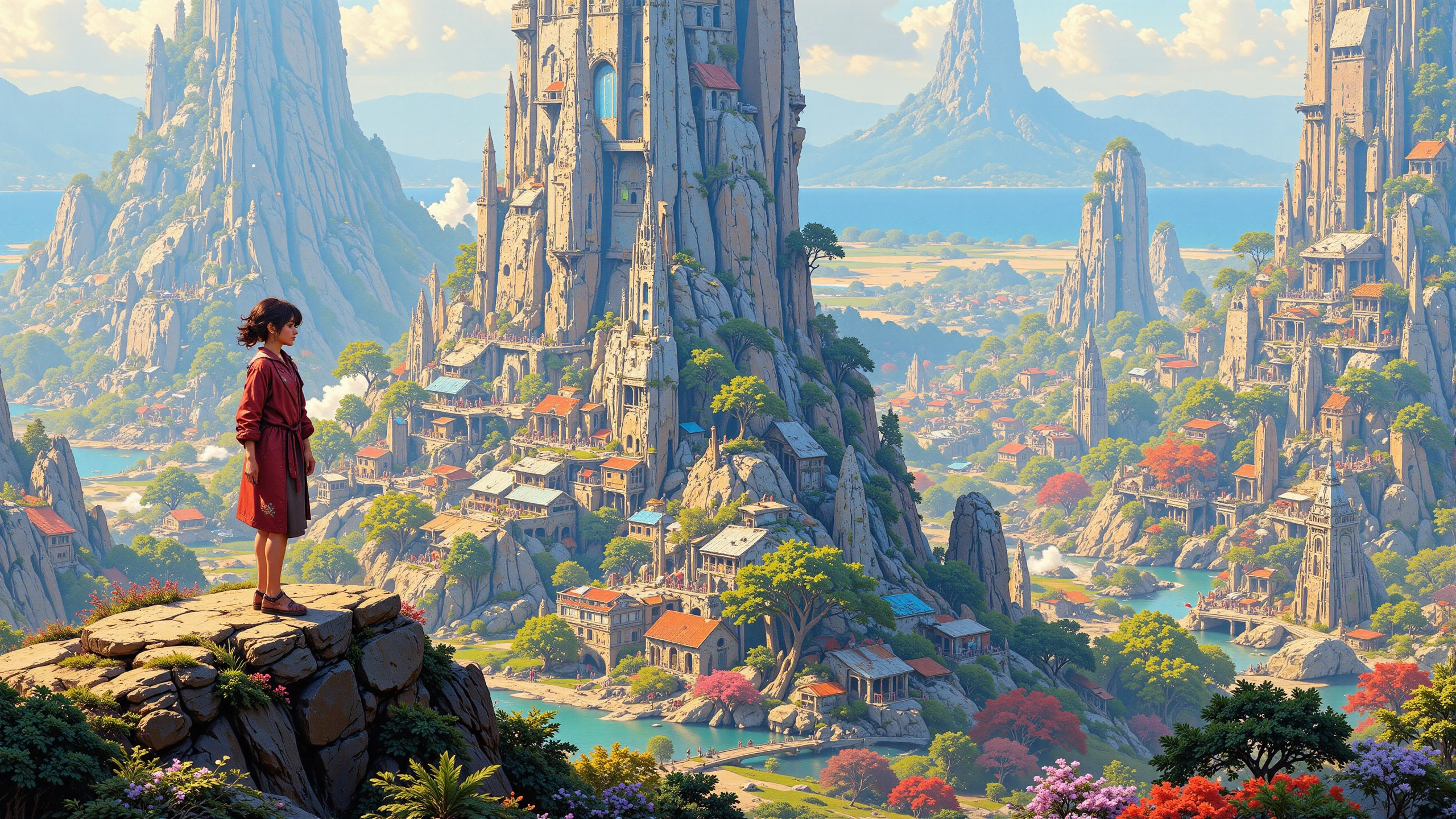 skyscraper beautiful  landscape, morning, woman, very intricate, very detailed, sharp, bright, colorful, <lora:Hand v2:0.5> <lora:Anti-Blur:1><lora:Insane Detail Slider:0.25>  <lora:flux.1_lora_flyway_Epic-detail_v2:0.3> <lora:fluxenhancer:0.25> <lora:Anime art - Variant 1:1>