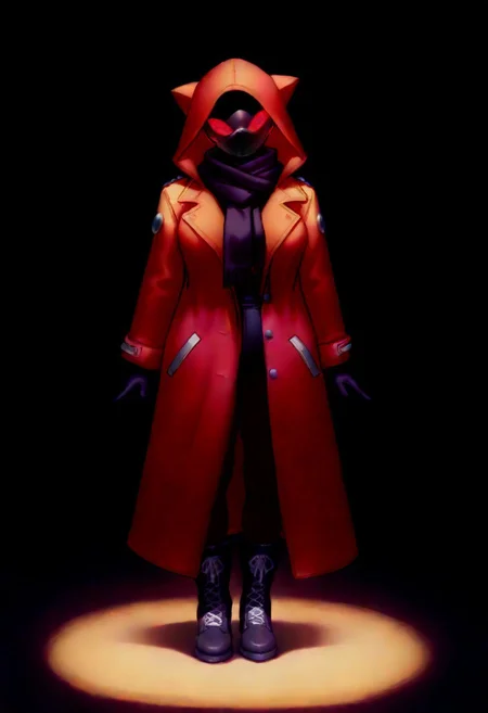 masterpiece, dark, full portrait, amber, 4k
female, age 18, standing, head tilt left, charge, dynamic pose
Coat: A loose, baggy women's coat with a hood, in a deep violet or dark burgundy shade. The fabric has a soft but sturdy texture, giving it a slightly dramatic drape.
Scarf: A thick, dark scarf made of chunky, soft fiber (possibly wool or a similar material), wrapped over the coat to cover the neck for warmth and style.
Gloves: Half-finger gloves made of black fiber, slightly textured, giving a casual yet edgy feel.
Boots: Black gothic boots with chrome accents, such as metallic toecaps, buckles, or decorative studs. The boots are sturdy, slightly oversized, and lace-up to complement the overall look.
Silhouette: A slightly oversized and relaxed aesthetic, with baggy elements contributing to a cozy, mysterious vibe.
neon eyes