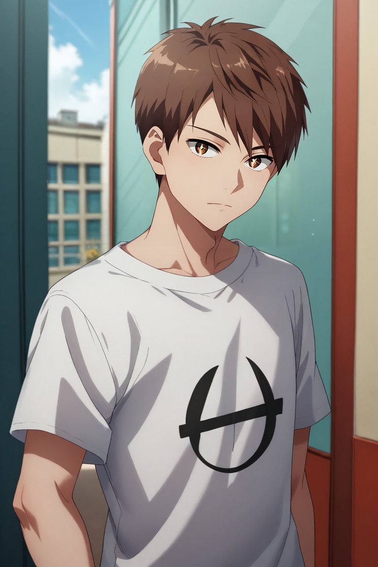 score_9, score_8_up, score_7_up, source_anime, rating_safe, , (realistic:0.6), looking at viewer, depth of field, 1boy, solo, male focus, <lora:ryuuya_romantic_killer_pony:0.8>, ryuuya_romantic_killer, brown hair, brown eyes, short hair, focused, corridor, day, sunny, stretching, sparkling eyes, , <lora:sdxl_lightning_8step_lora:1>
