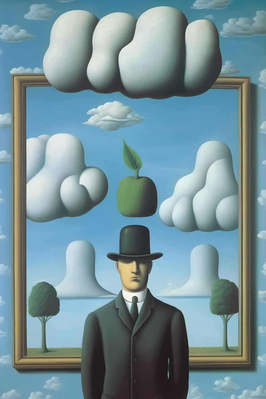 <lora:Rene Magritte Style:1>Rene Magritte Style - Rene Magritte painting surrealist style