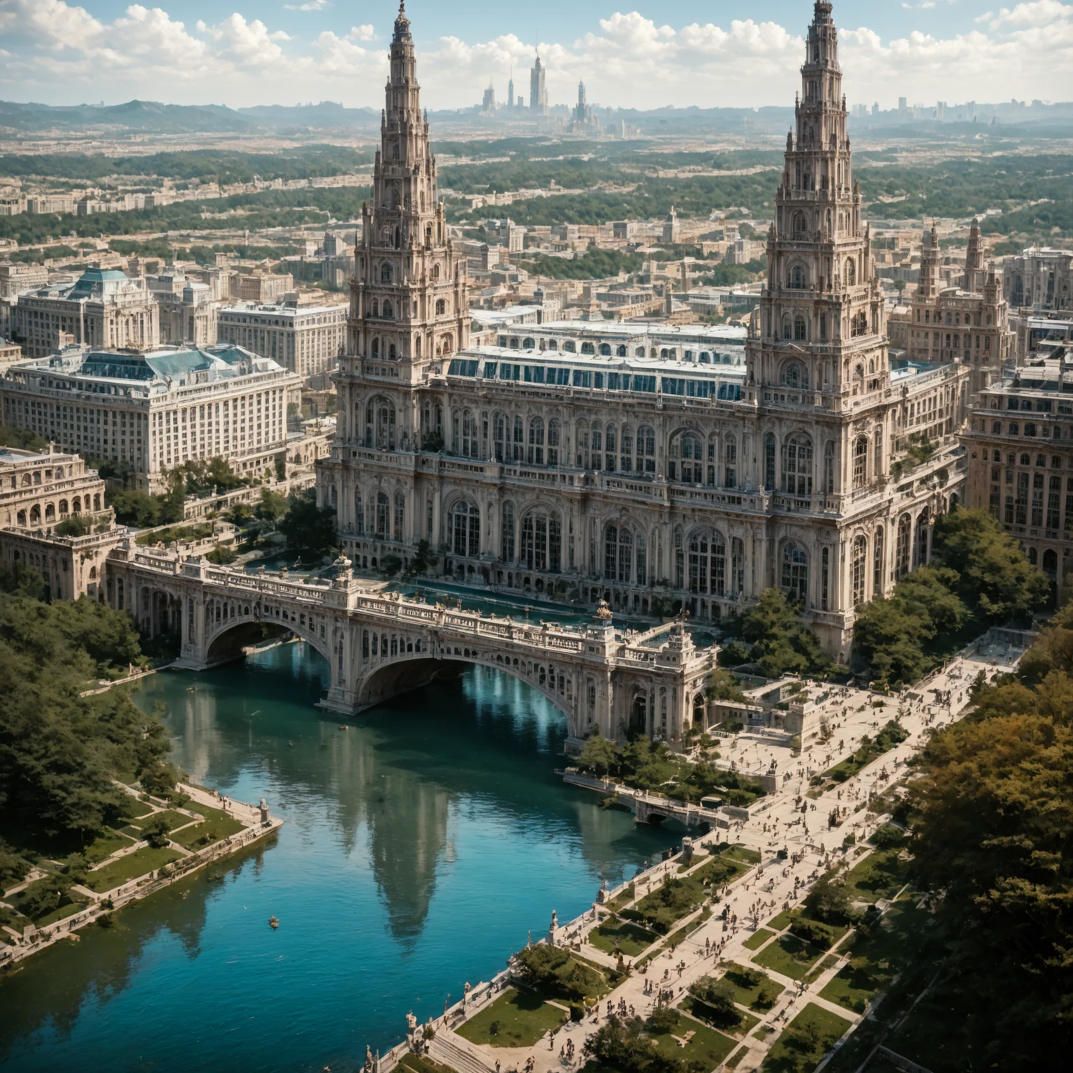 score_8-up, score_7_up, landscape, majestic building, perfect architecture, straight lines, detailed sculptures, original point of view, horizontal lines, perfect contrasts, detailed dark shadows, lossless details highlights, innovative composition <lora:Majestic-Fantasy-Architecture_ponyXL_LOREVER:0.9> mafarch, scenery, outdoors, building, geometric shapes, bold colors, luxurious, elegant, decorative, symmetrical, ornate, detailed trees, dramatic sky, water