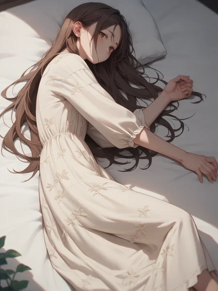 score_9, score_8_up, score_7_up, score_6_up, source_anime, <lora:linen_dress_v0.1-pony:1>
1girl, long hair, brown hair, linen dress,
lying, on side,