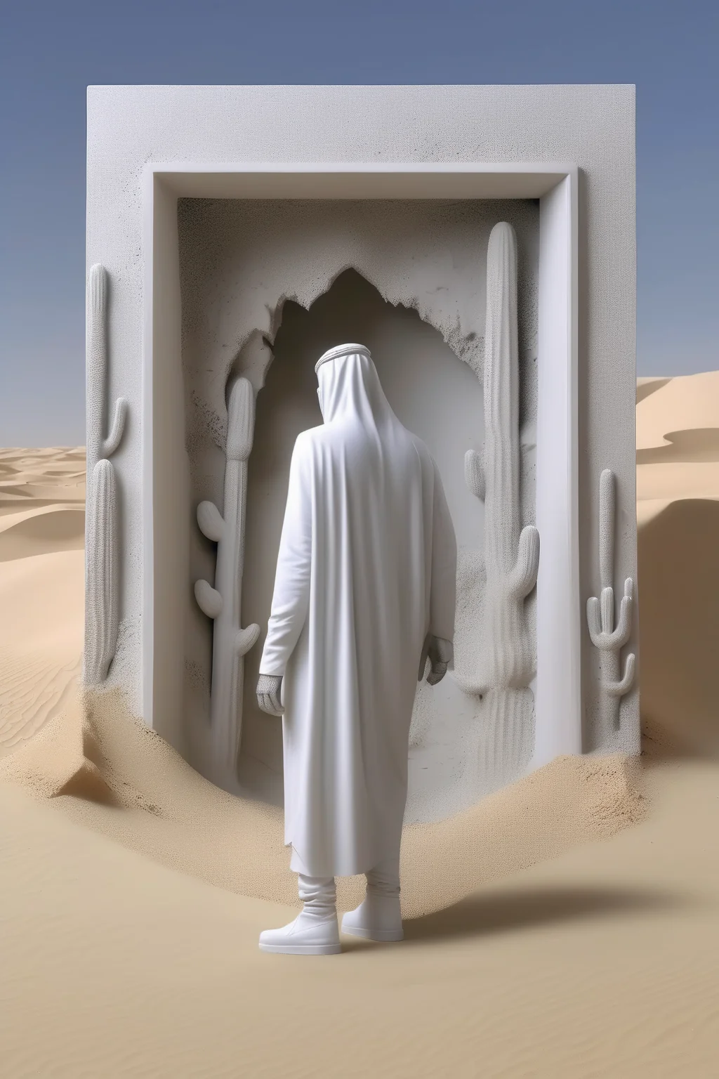 <lora:Daniel Arsham Style:1>Daniel Arsham Style - A Daniel Arsham American artist style of 8k concreat with a desert arabian futurestic arabia