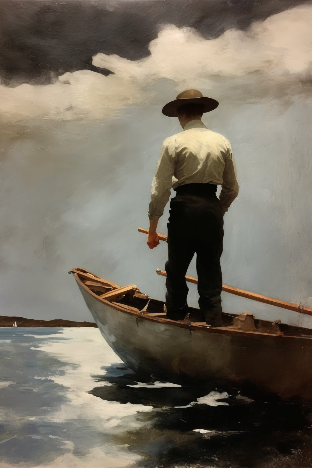 <lora:Winslow Homer Style:1>Winslow Homer Style - a Winslow Homer, Andrew Wyeth and Edward hopper inspired painting