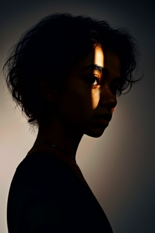 A mesmerizing conceptual art illustration featuring a stunningly elegant black woman, showcasing her exquisite features and enigmatic expression