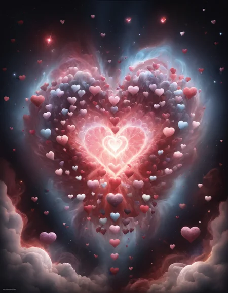 amazing award winning photo of a nebula made out of hearts as zavy-hrtfl in deep space, orion nebula