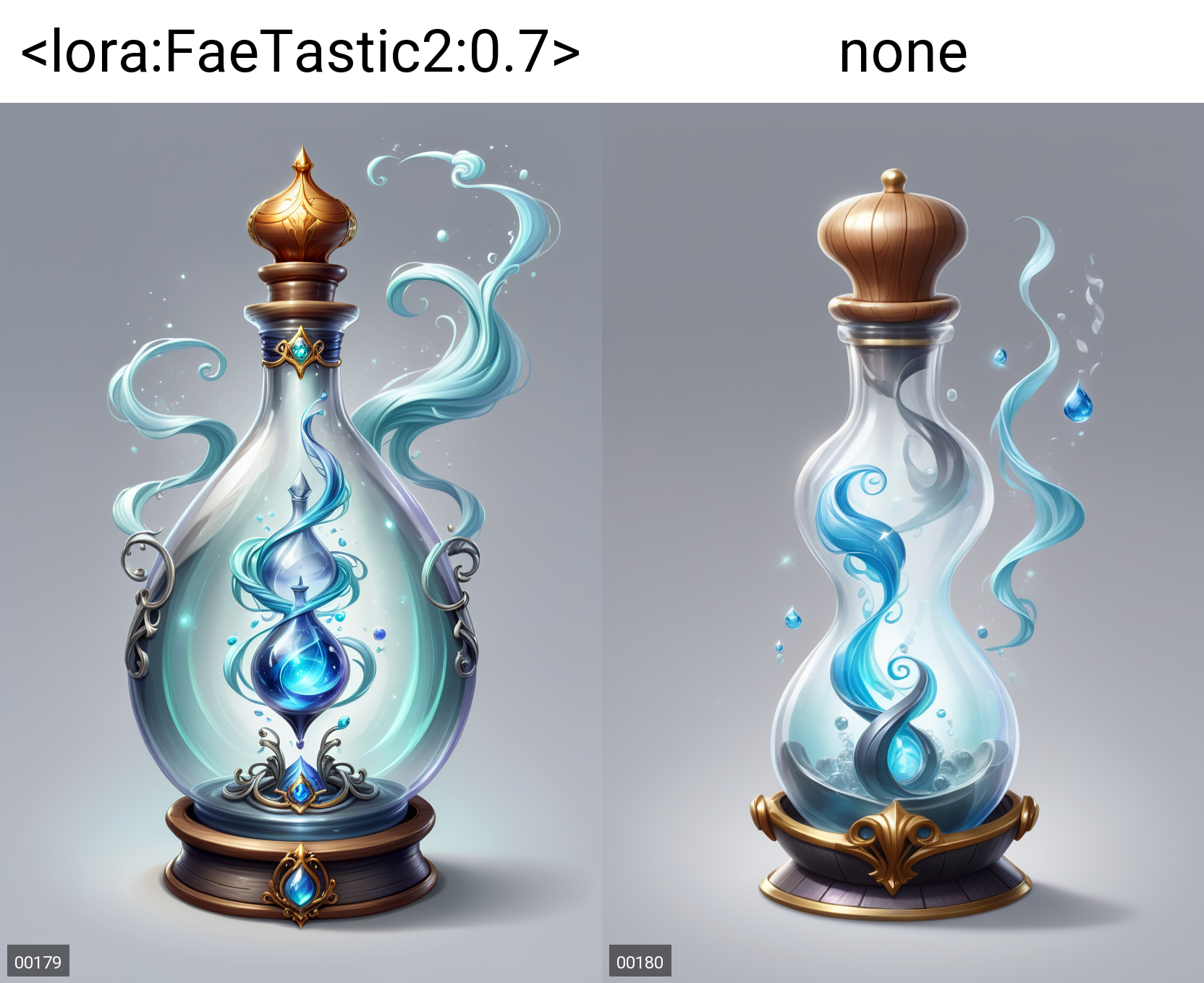 magical potion bottle, "Potion of Air Walking", concept art, 8k, high quality, game art, simple background, gray background, game icon, beautiful, elegant, swirling air <lora:FaeTastic2:0.7>