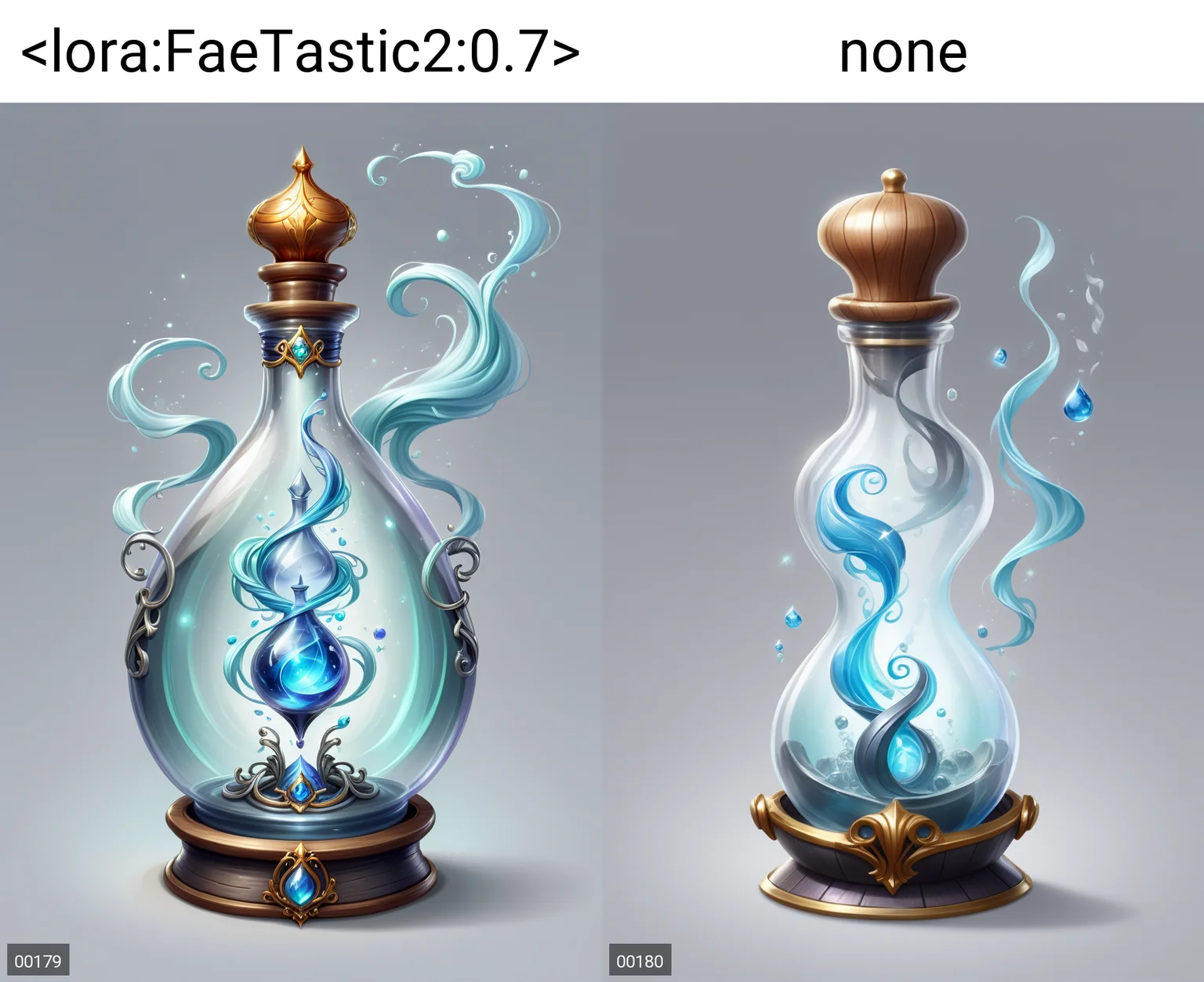 magical potion bottle, "Potion of Air Walking", concept art, 8k, high quality, game art, simple background, gray background, game icon, beautiful, elegant, swirling air <lora:FaeTastic2:0.7>