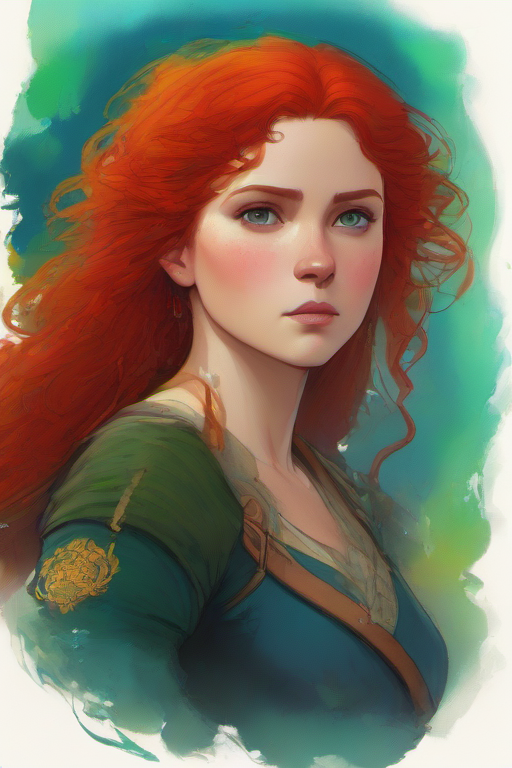 Masterpiece,High Quality,illustration,
 <lora:PE_ColorPortraitWoman:1> PEColorPortraitWoman,
Merida from Brave