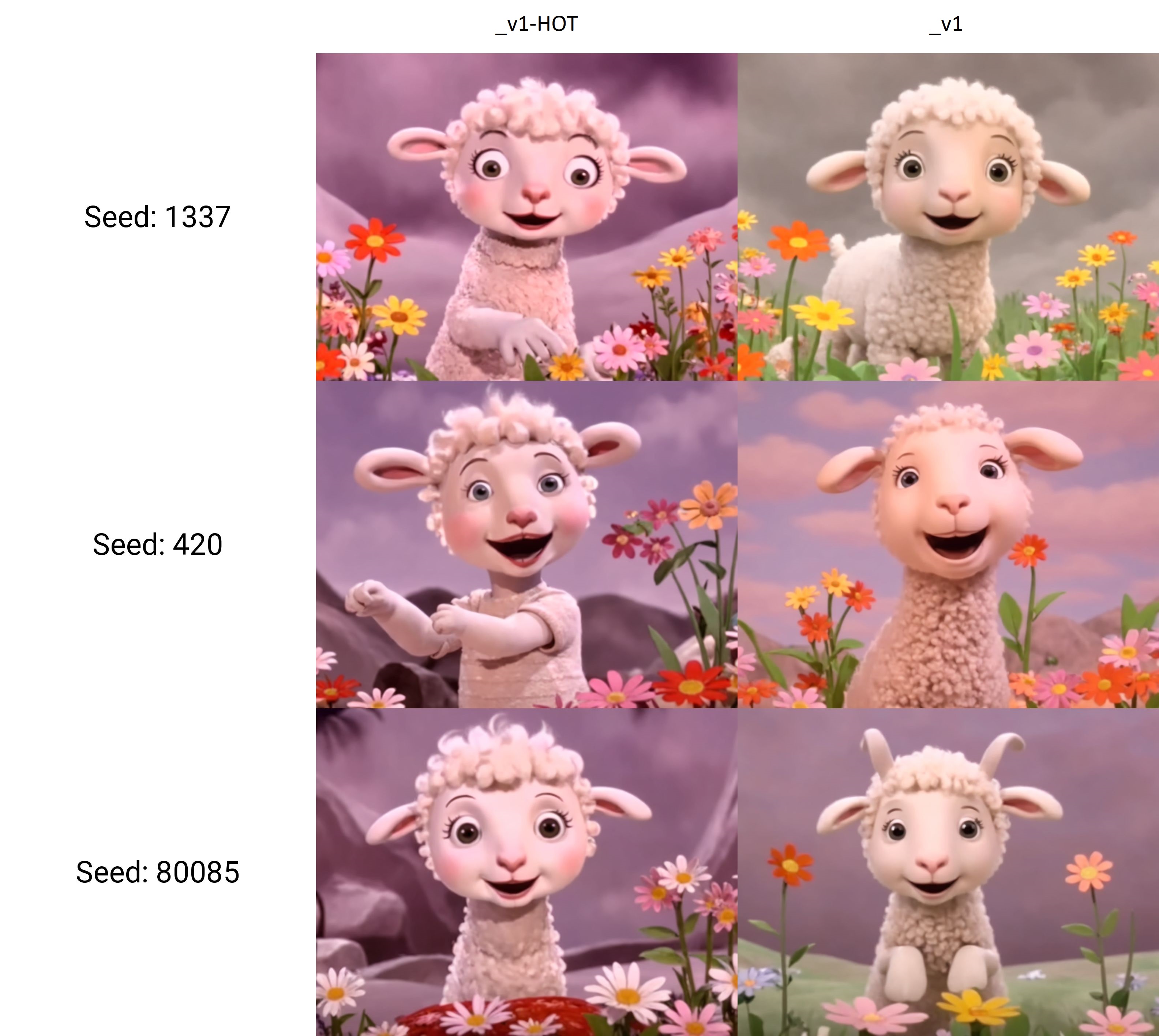cute cartoon character, lamb enjoying springtime flowers in a creepy and unsettling kids tv show <lora:UNSTL_KIDS_TV_v1-000010:1>
