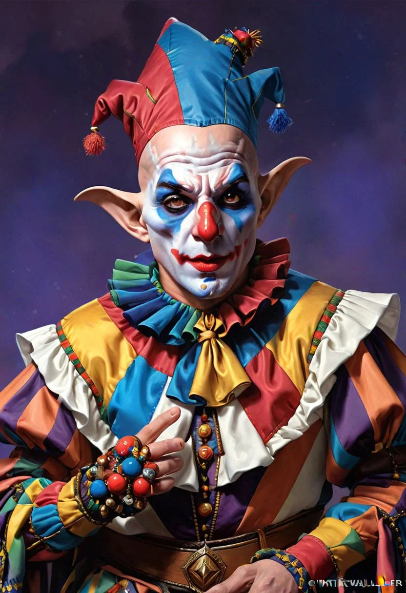 A wizard, solo, harlequin outfit, photograph, highly detailed portrait, render, masterpiece
evoKevWalker, mtg, fantasy art