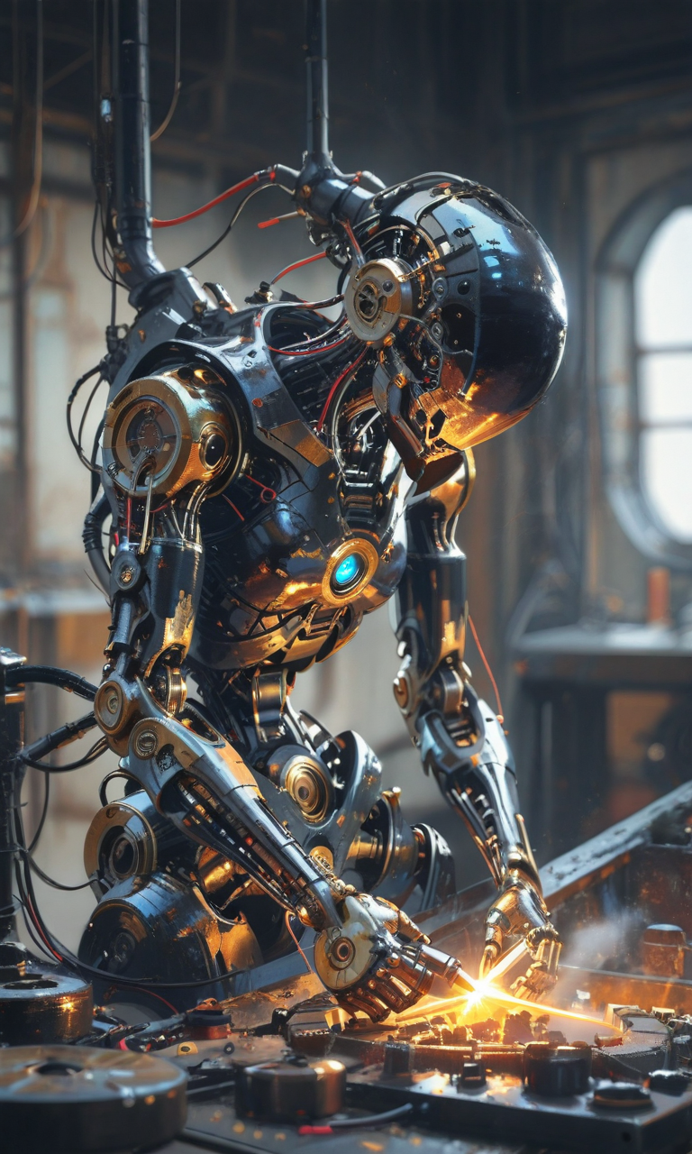 detailed showcasing intricate mechanical components such as gears circuits and joints, welding, connected, <lora:- iLL - chn_concept_busydetail_V1.0-step00003000:.4> <lora:- iLL - the_edgy_mech_V2.0-step000013500:0.7> <lora:- iLL - master_of_slob_omnom_V1.0-step00003500:0.8> <lora:ck-nc-cyberpunk-IL:0.4>