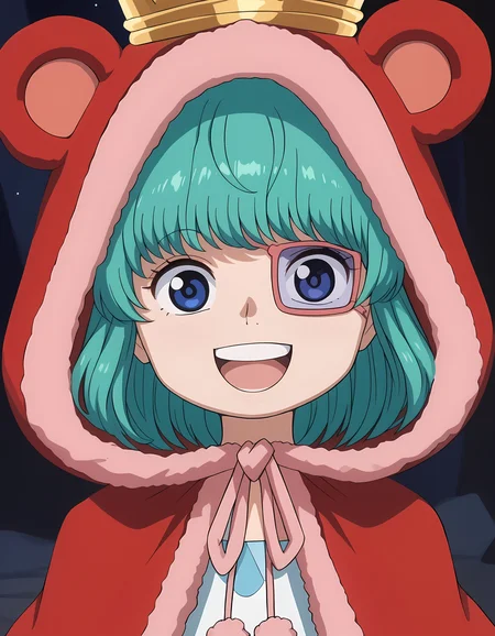 <lora:Sugar:1>sug4r, animal hood, animal ears, smile, crown, excited, cute