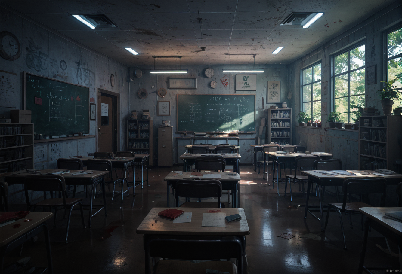 score_9,score_8_up,score_7_up,8k,,ruanyi0705,blood,chalkboard,<lora:0705 horror classroom_v1_pony:1>
