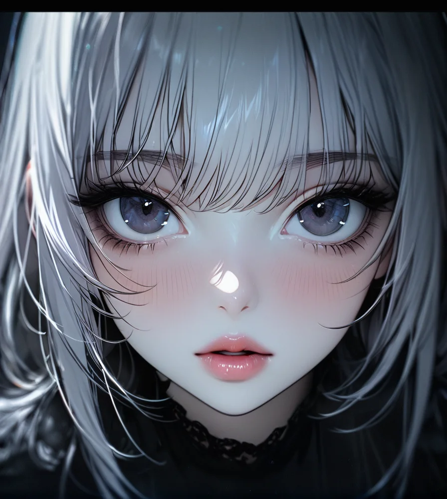 masterpiece,high resolution,8k,
3xpression,,1girl, ,black clothes,,upper body,white hair,lips,nose,dark eyes
<lora:emogirlXL:0.6>,3xpression,