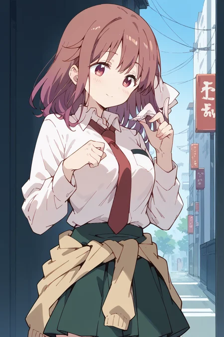 score_9, score_8_up, score_7_up, score_6_up,
<lora:Haruka_Takayama:1> haruka, 1girl, shirt, long sleeves, necktie, short skirt, clothes around waist,