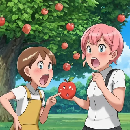 <lora:sapple_SDXL-000002:0.5>
sapple,outdoors, tree,screaming, apple face,
blank eyes, wide-eyed, clenched teeth, blush, day, pokemon (creature), sweat, food focus, colored skin,
best quality, high quality, highres, masterpiece,