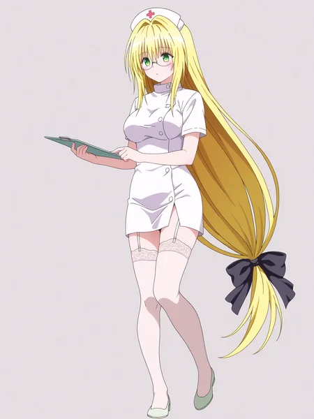 <lora:Tearju Lunatique:1>,tearju,glasses,very long hair,full body,low-tied long hair,nurse,