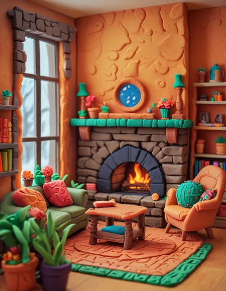 cozy study with a fireplace <lora:novuschroma51 style:1> novuschroma51 style