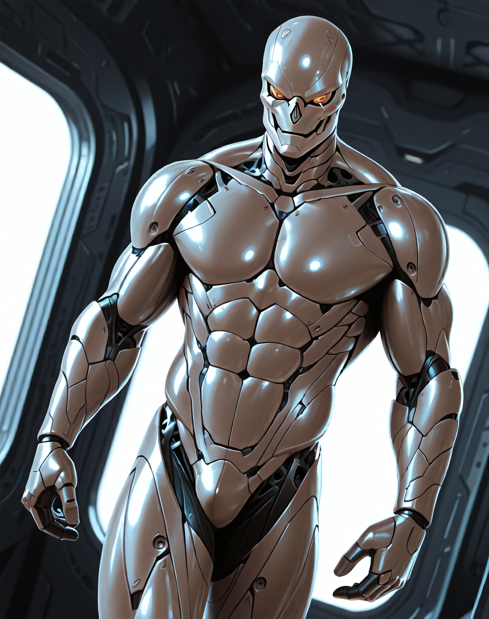 <lora:T_3000_(Terminator)_(Illustrious)_(AD):1> T 3000, muscular, robot, 
((
interior, science fiction, 
dutch angle, dynamic action, male focus, solo, fully armored, villain, sexy male physique, solo, powerful, superiority, hyper muscular, 
)),
BREAK: very awe, aesthetically pleasing, masterpiece, best quality, amazing quality, very aesthetic, depth of field, absurd details, depth of field, atmospheric rendering, natural shading, soft shading, 
BREAK: lazympos, lazypos (3),