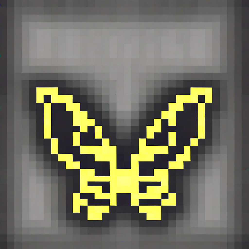 best quality, amazing quality, very aesthetic, absurdres,
icon, pixel,
black, holy, yellow butterfly,  <lora:RagnarokIconNoobXL_byKonan:1>