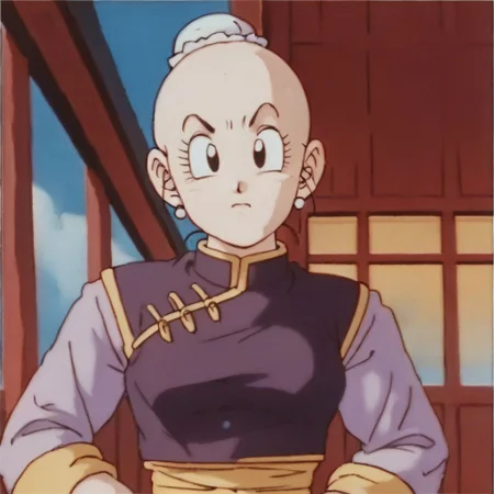 score_9, score_8_up, score_7_up, source_anime, chi-chi, bald, black eyes, china dress, bun cover