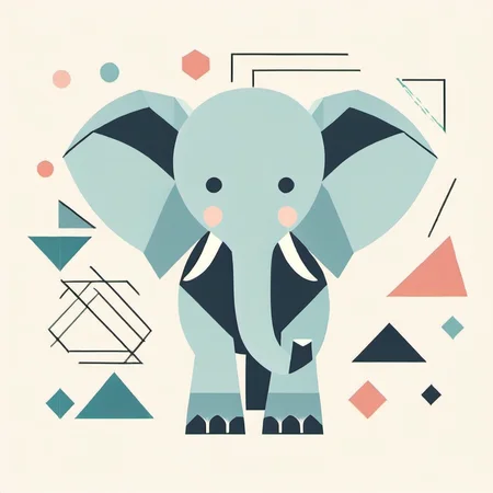 Geometric elephant  <lora:[XL]Geometric_animal:1>