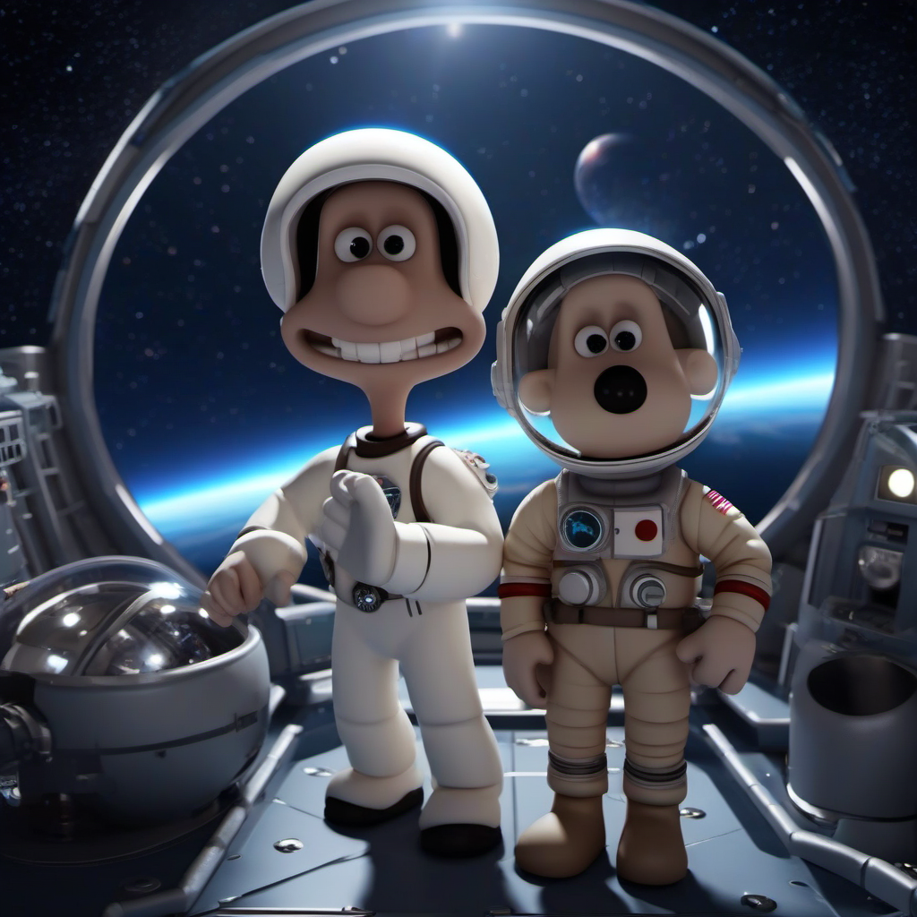 cinematic photo cinematic photo of a cartoon 1boy, bald, astronaut suit, solo,  teeth, in space <lora:WallaceGromit1024:0.8> . 35mm photograph, film, bokeh, professional, 4k, highly detailed . 35mm photograph, film, bokeh, professional, 4k, highly detailed