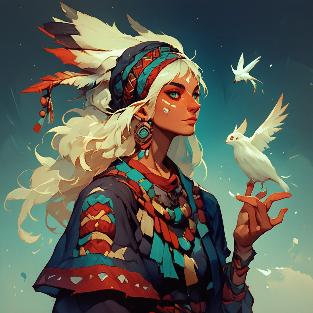 score_9, score_8_up, score_7_up, shaman, portrait, beautiful woman,