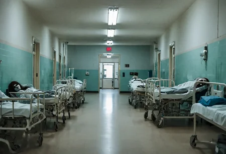 ab0m ((in a busy hospital during the day)), <lora:ab0m1-000002:1> , horror scene, glowing eyes, depth of field, extremely detailed, (((creepy))), (((scary)))