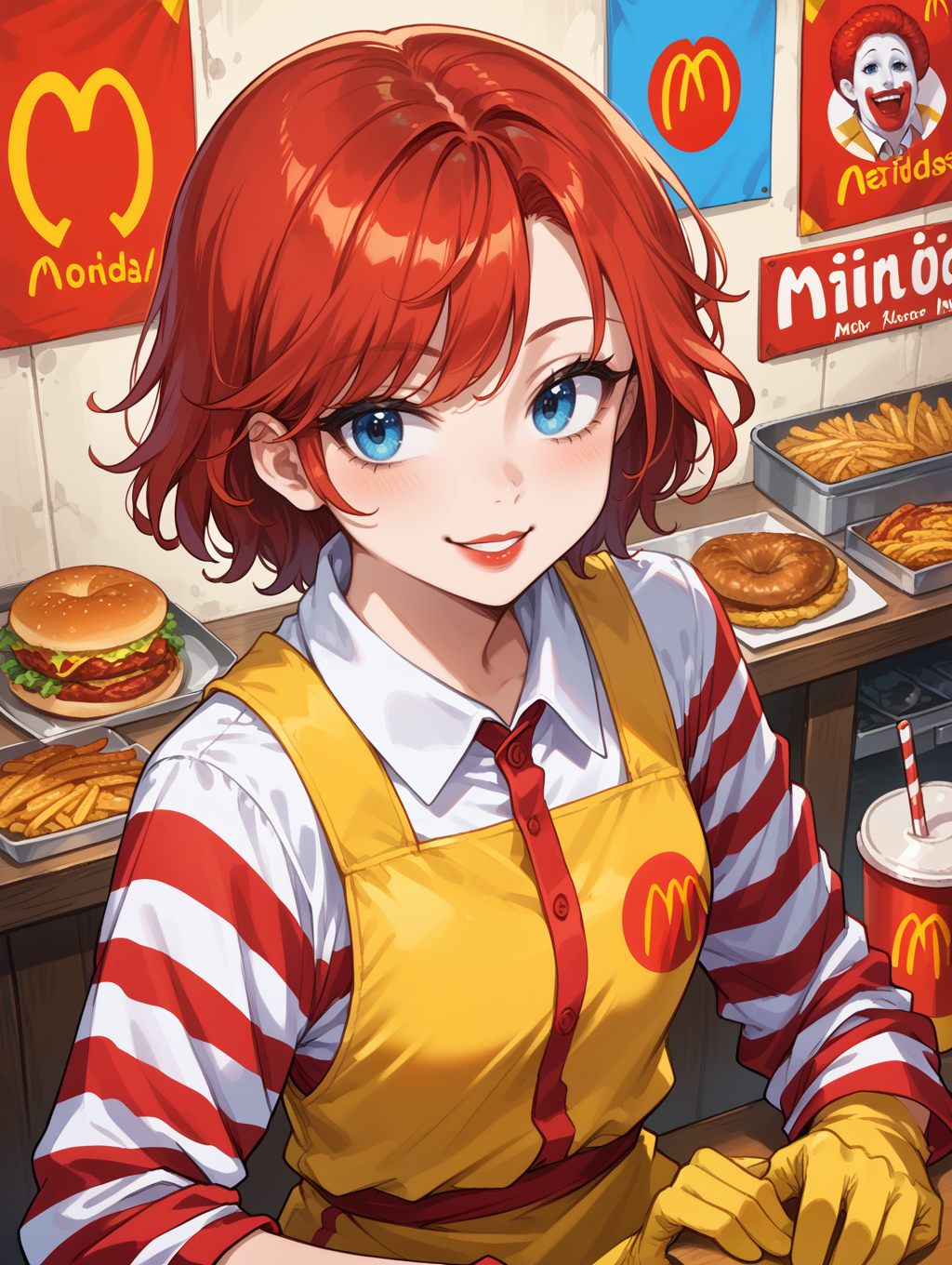 score_9, score_8_up, score_7_up,source_anime,BREAK, solo, (light smile:0.7), 
ronald_mcdonald,
<lora:ronald_mcdonald:1>