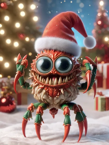 ral-chrcrts, cute crab christmas ornament with a santa hat on <lora:ral-chrcrts-sdxl:1>