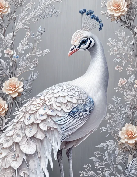 novuschroma68 style white peacock zebra with flowers <lora:sdxl_lightning_8step_lora:1> <lora:novuschroma68 style:1>