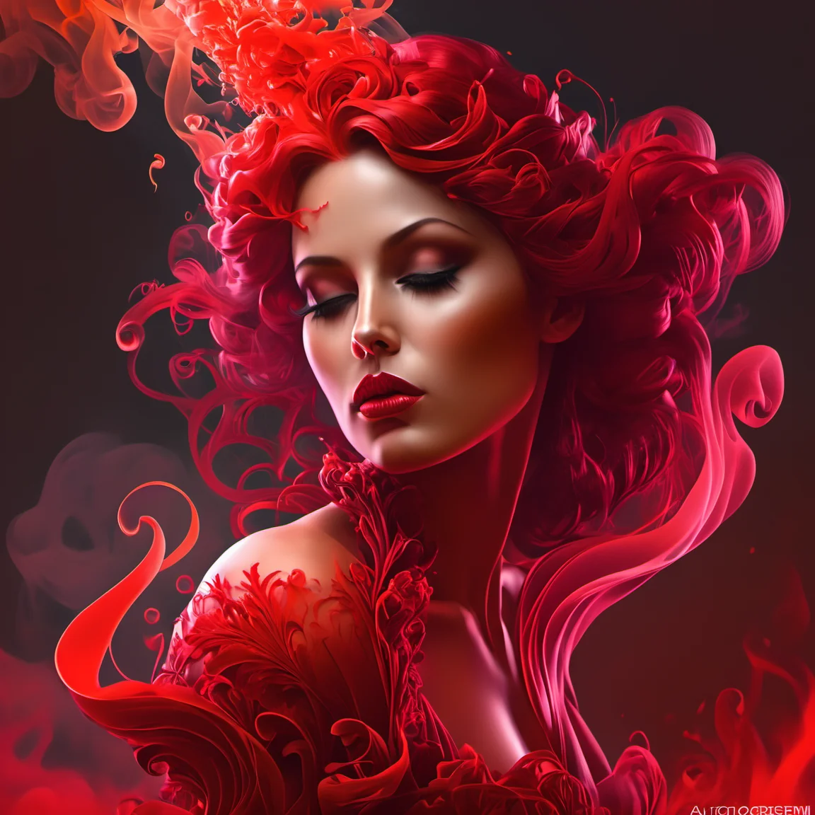 smokeart,red smoke,girl,<lora:Smoke_Art_final:1>, alluring portrait, intricate, highly detailed, digital painting, artstation, concept art, naughty, sharp focus, cinematic lighting, illustration, art by artgerm and greg rutkowski, alphonse mucha, cgsociety