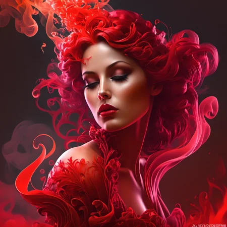 smokeart,red smoke,girl,<lora:Smoke_Art_final:1>, alluring portrait, intricate, highly detailed, digital painting, artstation, concept art, naughty, sharp focus, cinematic lighting, illustration, art by artgerm and greg rutkowski, alphonse mucha, cgsociety