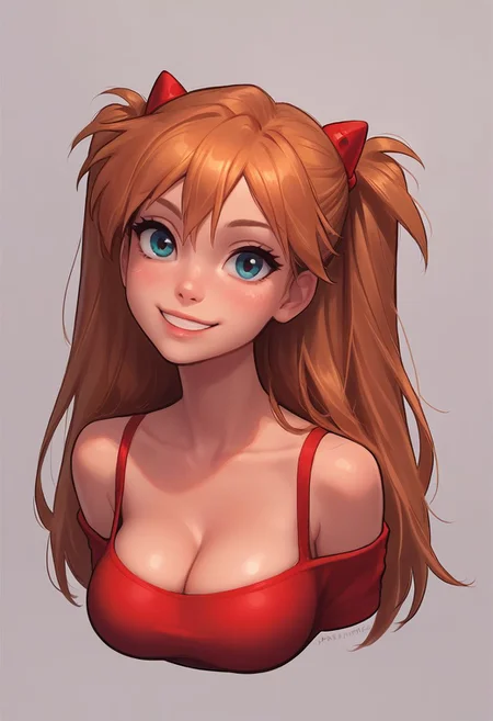score_9, score_8_up, score_7_up, score_6_up, score_5_up, score_4_up, asuka langley, young face, skinny, turning to face viewer, head tilt, 1 girl, large breasts, dressed up as Anya forger, cute smile, looking at viewer, kinky, adorable, petite, skinny, side view, looking at viewer, round face, 18 years old, cutest girl in the world