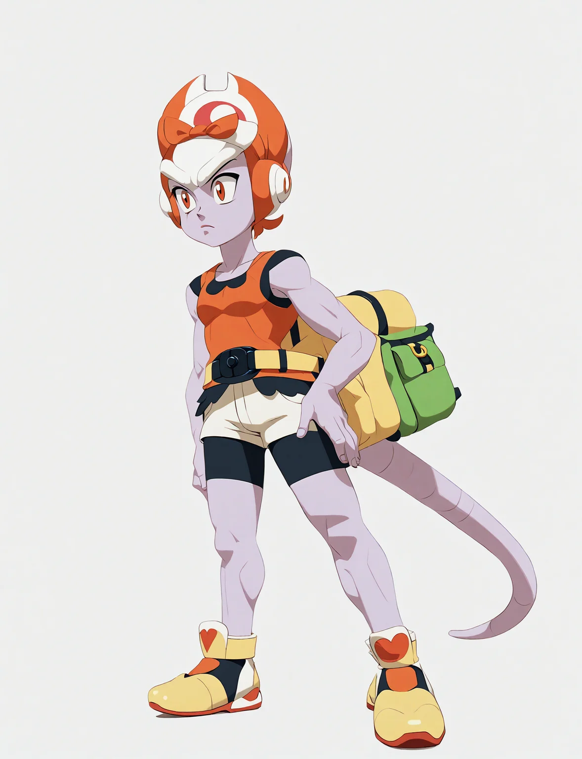 <lora:Friezas_Race_Dragon_Ball_Z_Frost_demon_Frieza_Clan:.9> frost demon, <lora:May:.8> 1default1, red hairband, bow hairband, red shirt, sleeveless, white shorts, bike shorts under shorts, yellow footwear, fanny pack, yellow bag, score_9, score_8_up, score_7_up, masterpiece, high quality, 8K, <lora:detailed_notrigger:1>, <lora:SDXLHighDetail_v5:1>, <lora:detailed_notrigger:1>, <lora:SDXLHighDetail_v5:1>