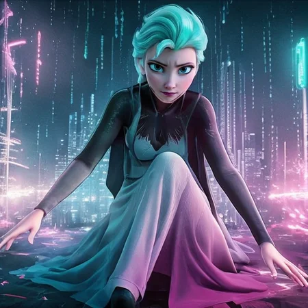 <lora:Wrise_Elsa2:0.7>
cyberpunk, neon