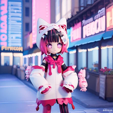 <lora:Berta_Delica:1> black hair, pink hair, multicolored hair, symbol-shaped pupils
<lora:spfigmaFigurineXLPony2:0.8> 3d, figma, depth of field, blurry background