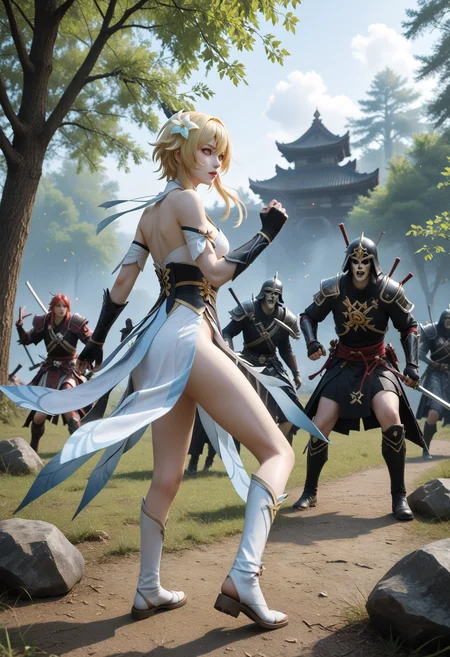 score_9, score_8_up, score_7_up, 1girl, fbf_ud, fbf, action shot, fighting, lumine_\(genshin_impact\), genshin_impact, blonde_hair, yellow_eyes, from side, crossed ankles, sakura tree, outdoors, 3d, fbf_ud.safetensors, <lora:test\fbf_ud.safetensors:1.0>
