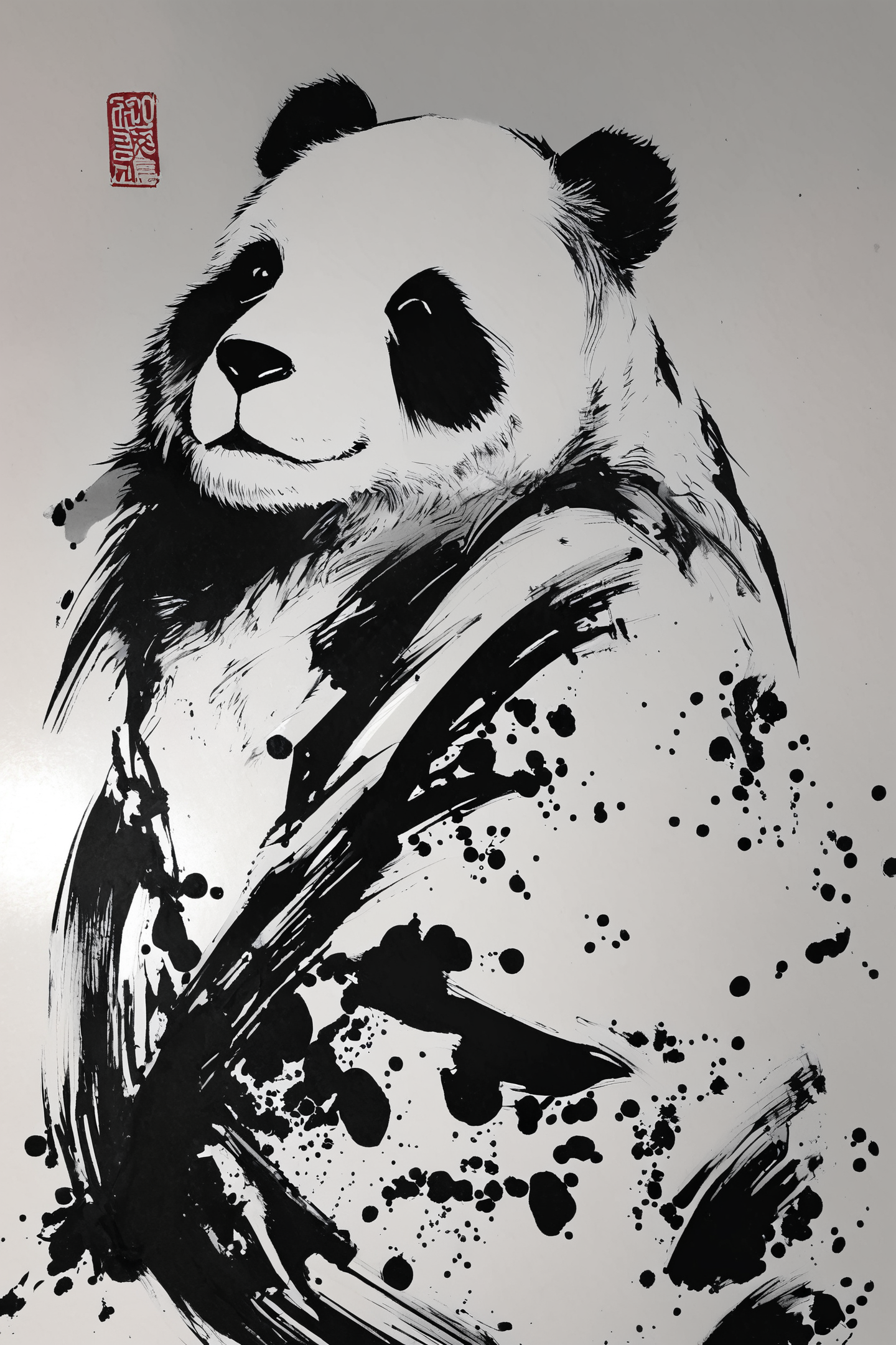 panda,monochrome,solo,greyscale,white background,ink \(medium\),
<lora:okazu_XL:0.9>,