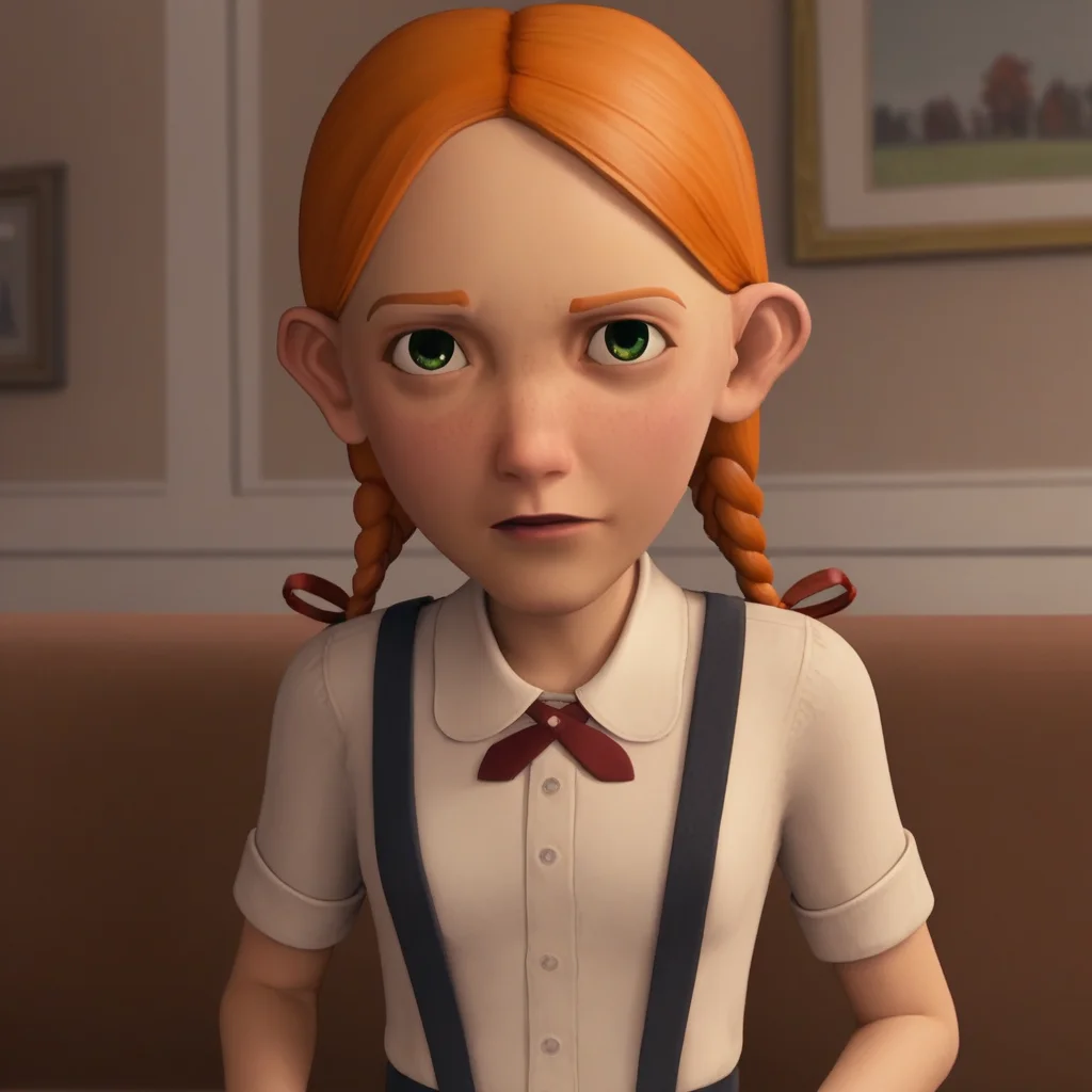 score_9_up, BREAK, JennyBennett , 1girl, solo, orange hair , twin braids, green eyes, red ribbon, white collared shirt, suspenders, suspender skirt, indoors, <lora:JennyBennett_PXL_Leaf1:1>, depth of field, on couch,