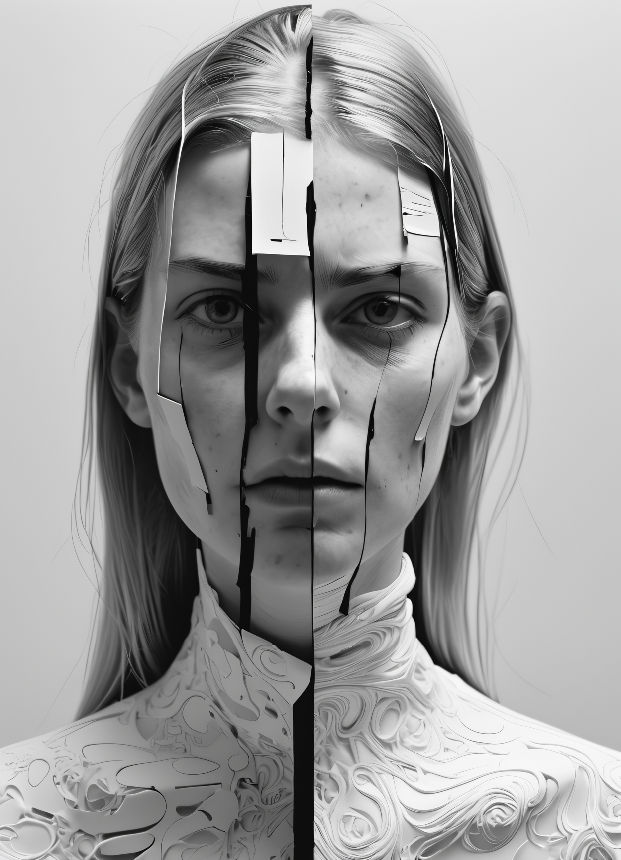woman, Ralph Gibson, Donna Huanca, hyper detailed, intricate, AES+F, artstation, <lora:add-detail-xl:1>