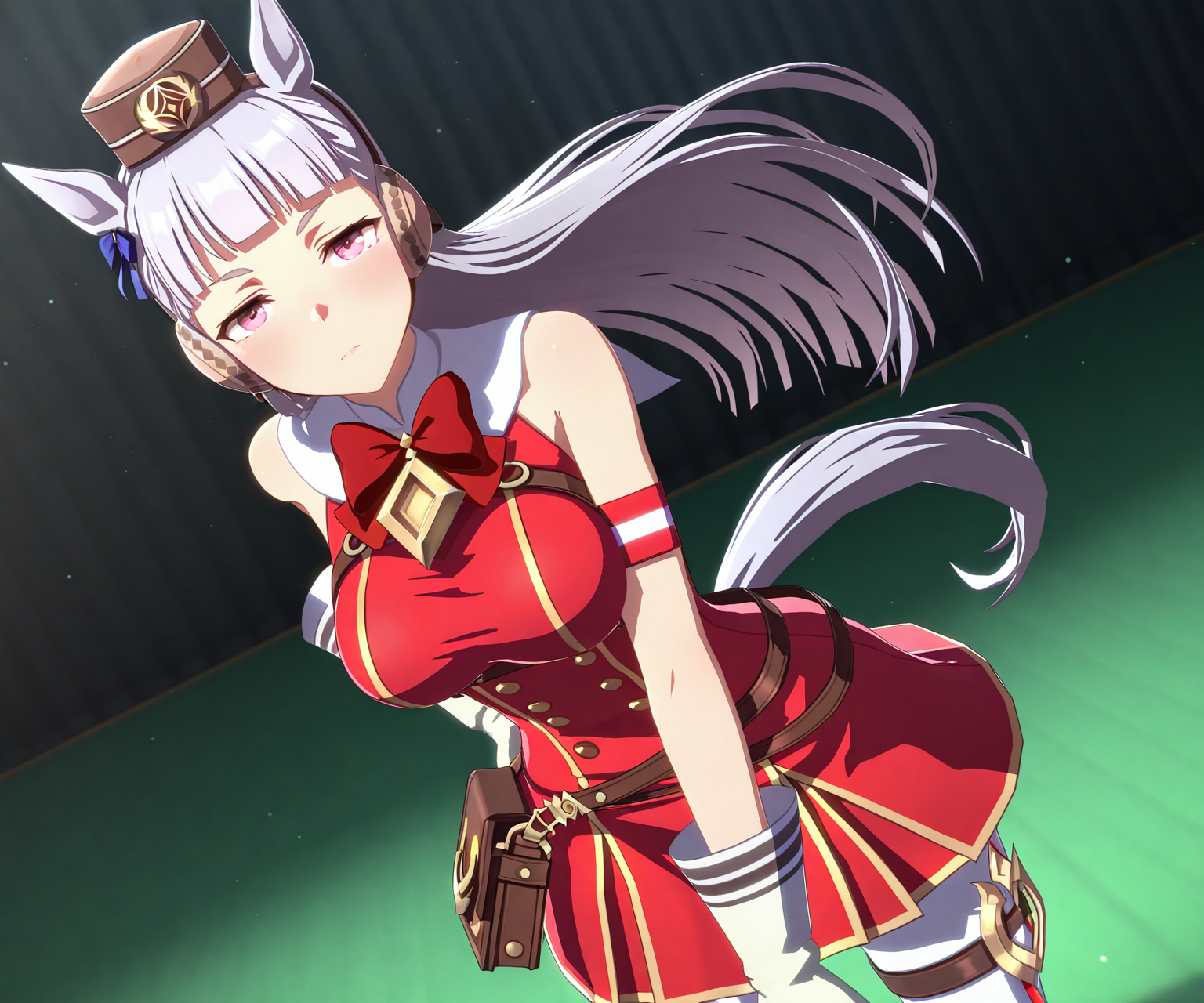 masterpiece, best quality, amazing quality, , 1girl, solo, looking at viewer,  <lora:Gold Ship in game style 3D ILL-v2:1> ummsmingame, 3d, gold ship \(umamusume\),