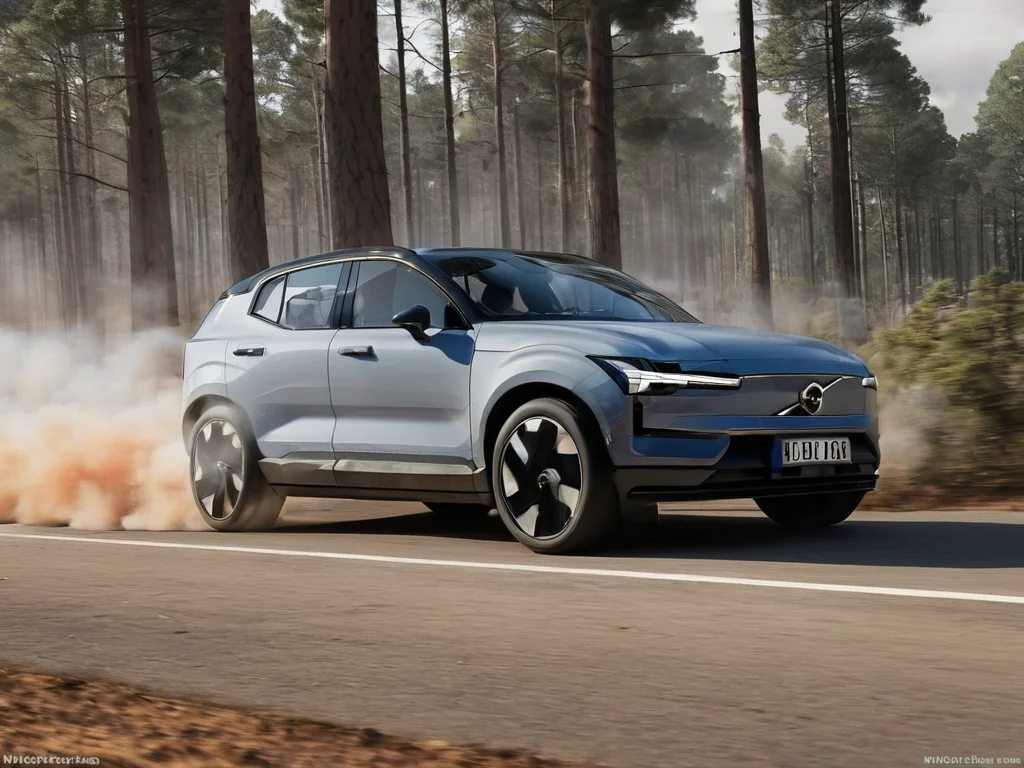 suv car,<lora:Volvo EX30-exterior:1>,
volvo EX30,game cg,drifting cars,motion blur,depth of field,detailed details,car drift,burning,smoke,pine_tree,, masterpiece, best quality,