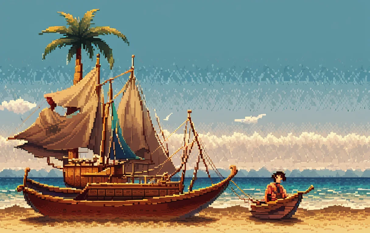 score_9, score_8_up, score_7_up, ocean, island, palm tree, pirate boat, detailed background,
<lora:Csp2PixelArtPony_Style:0.8> Csp2Pixel,